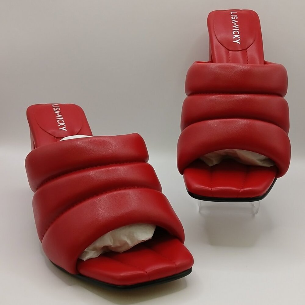 Lisa Vicky Very-V Quilt Mule Heels - 6M